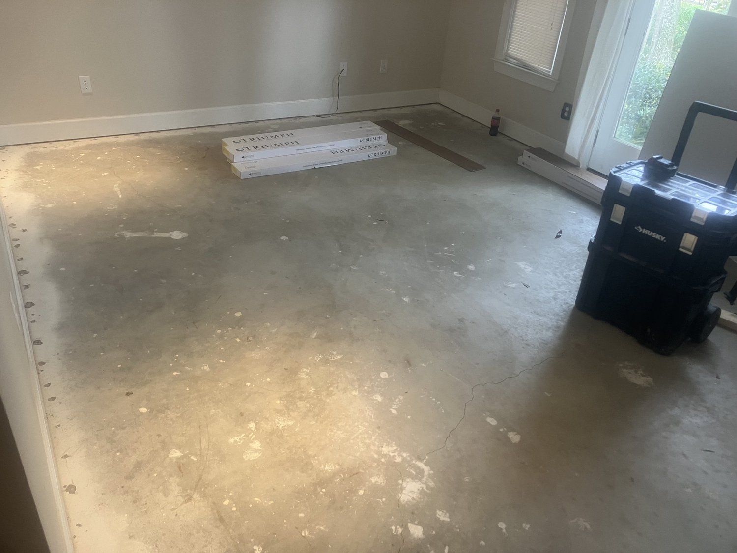 A finished flooring install in a lived-in house.