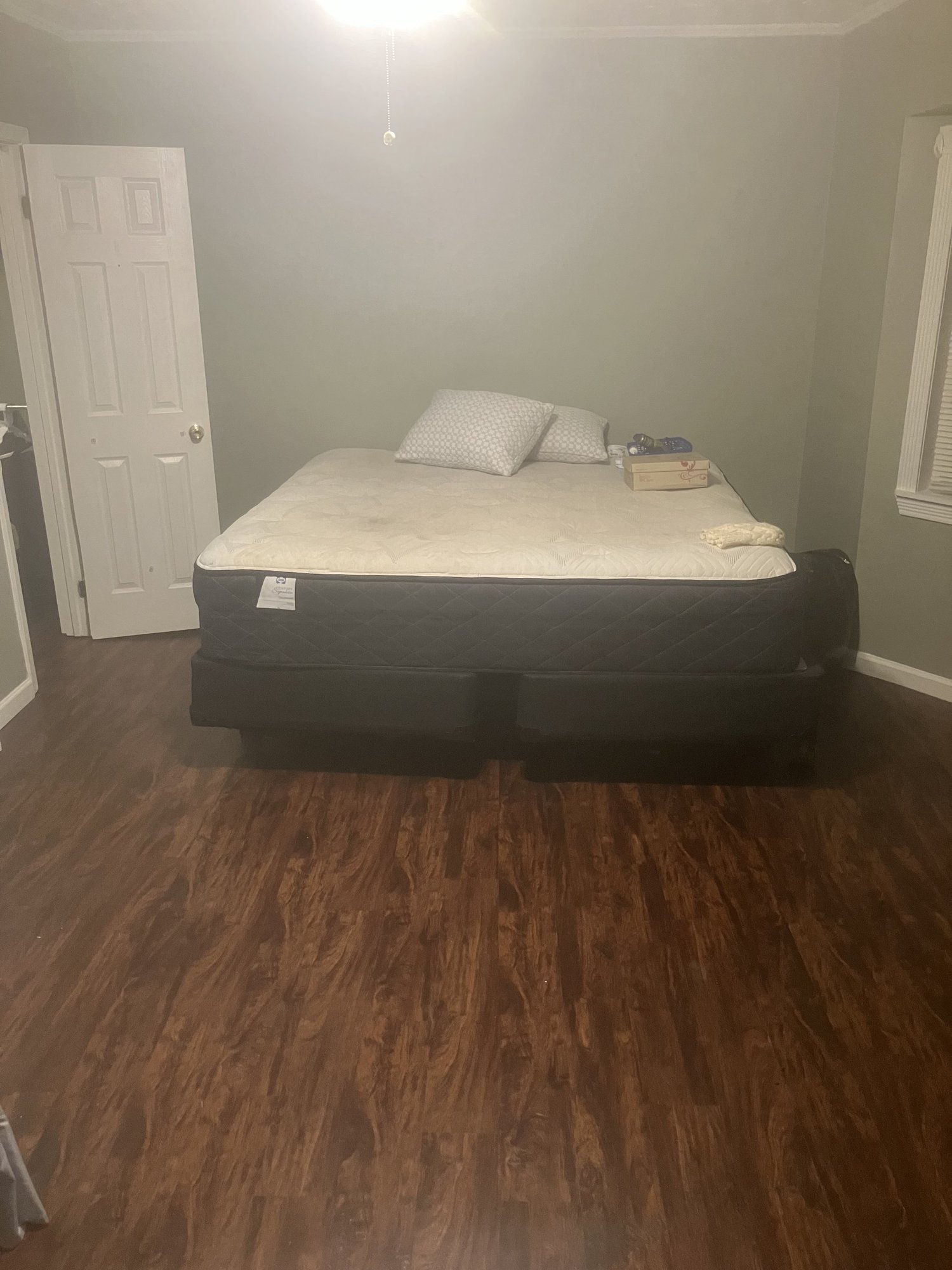 Close view of a flooring job in progress.
